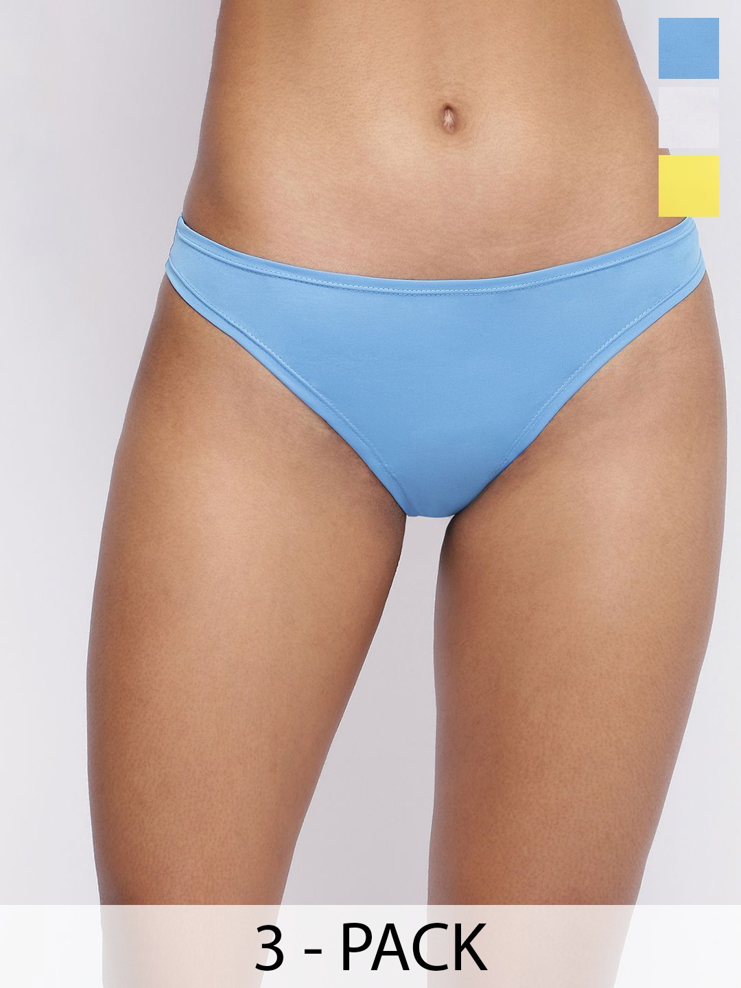 

La Intimo Women Pack Of 3 Low-Rise Thong Briefs LIPSS010C156, White