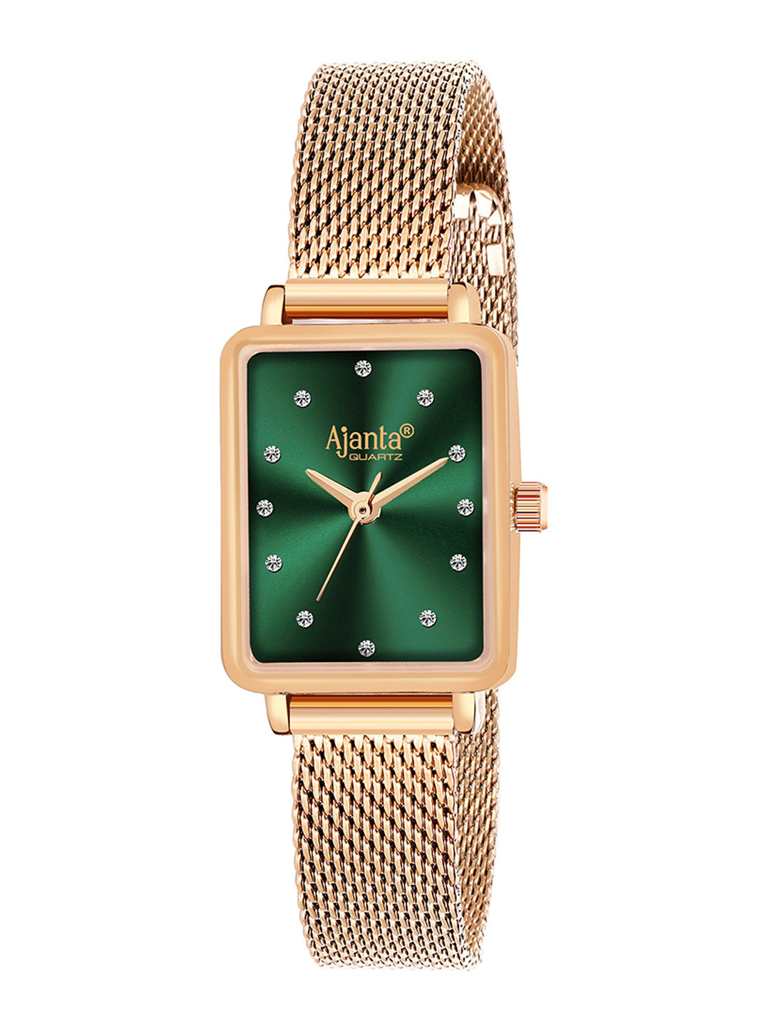 

Ajanta Quartz Women Brass Embellished Dial & Reset Time Analogue Watch AWC128ESL -03, Green