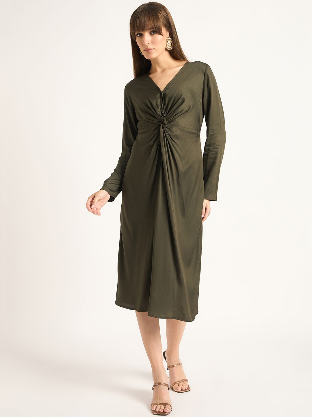 

FEMMELLA A-Line Midi Dress, Olive