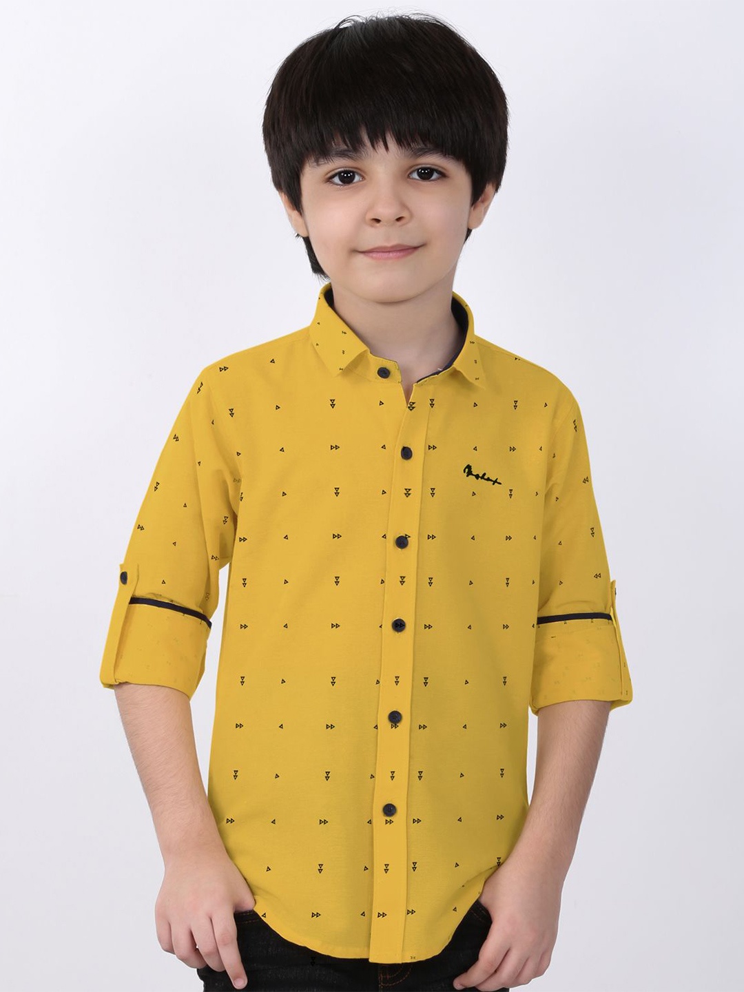 

MashUp Boys Classic Opaque Printed Casual Shirt, Yellow