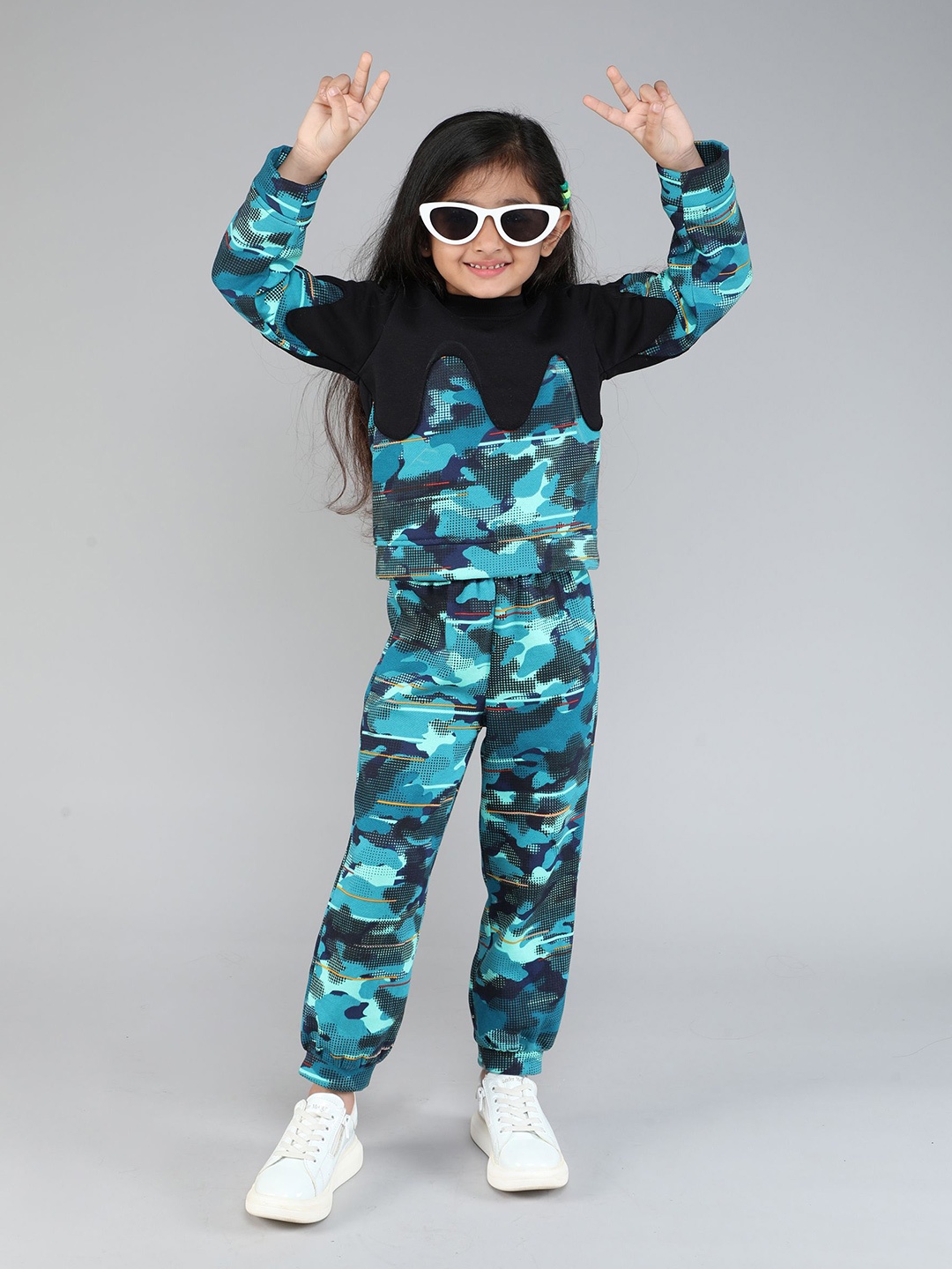 

taffykids Girls Printed Top, Blue