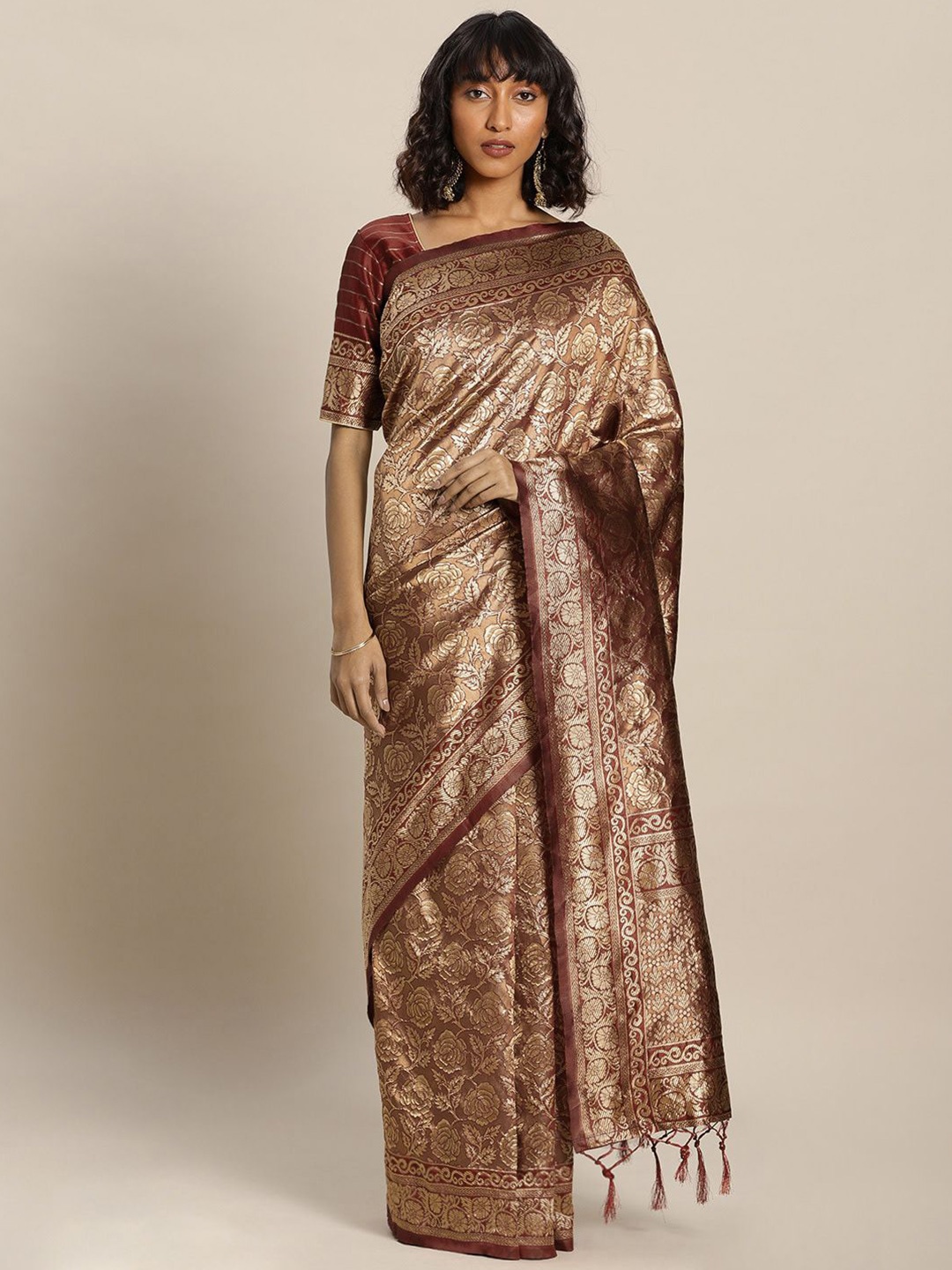 

Suha Woven Design Zari Art Silk Banarasi Saree, Maroon