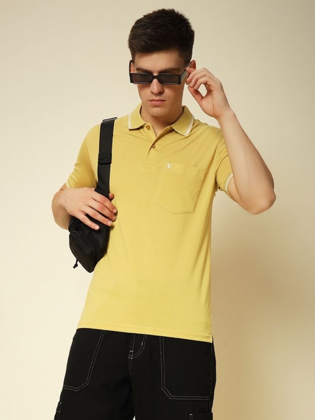 

UNIBERRY Men Polo Collar T-shirt, Yellow