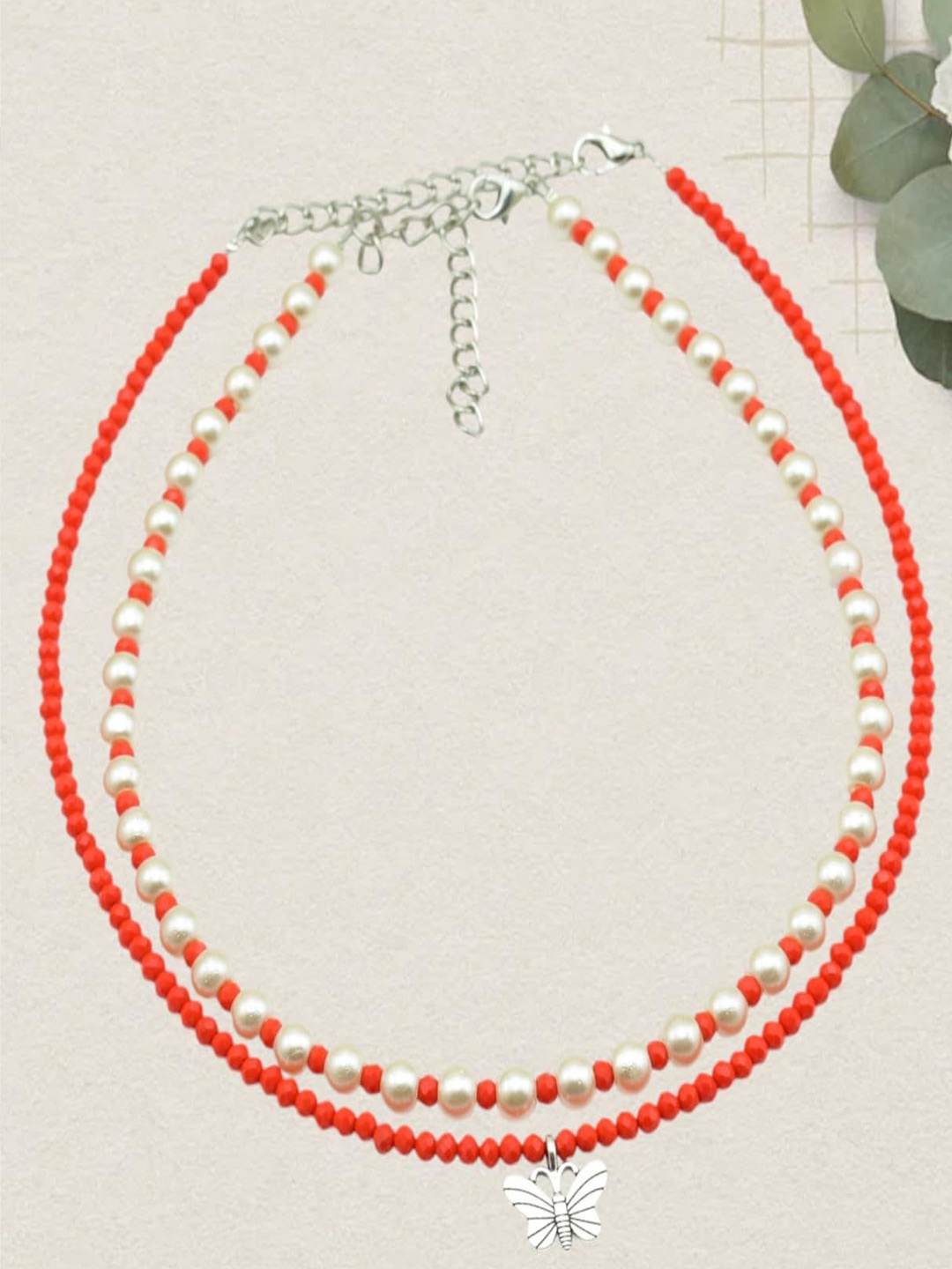 

HIGH TRENDZ Brass Necklace, Silver
