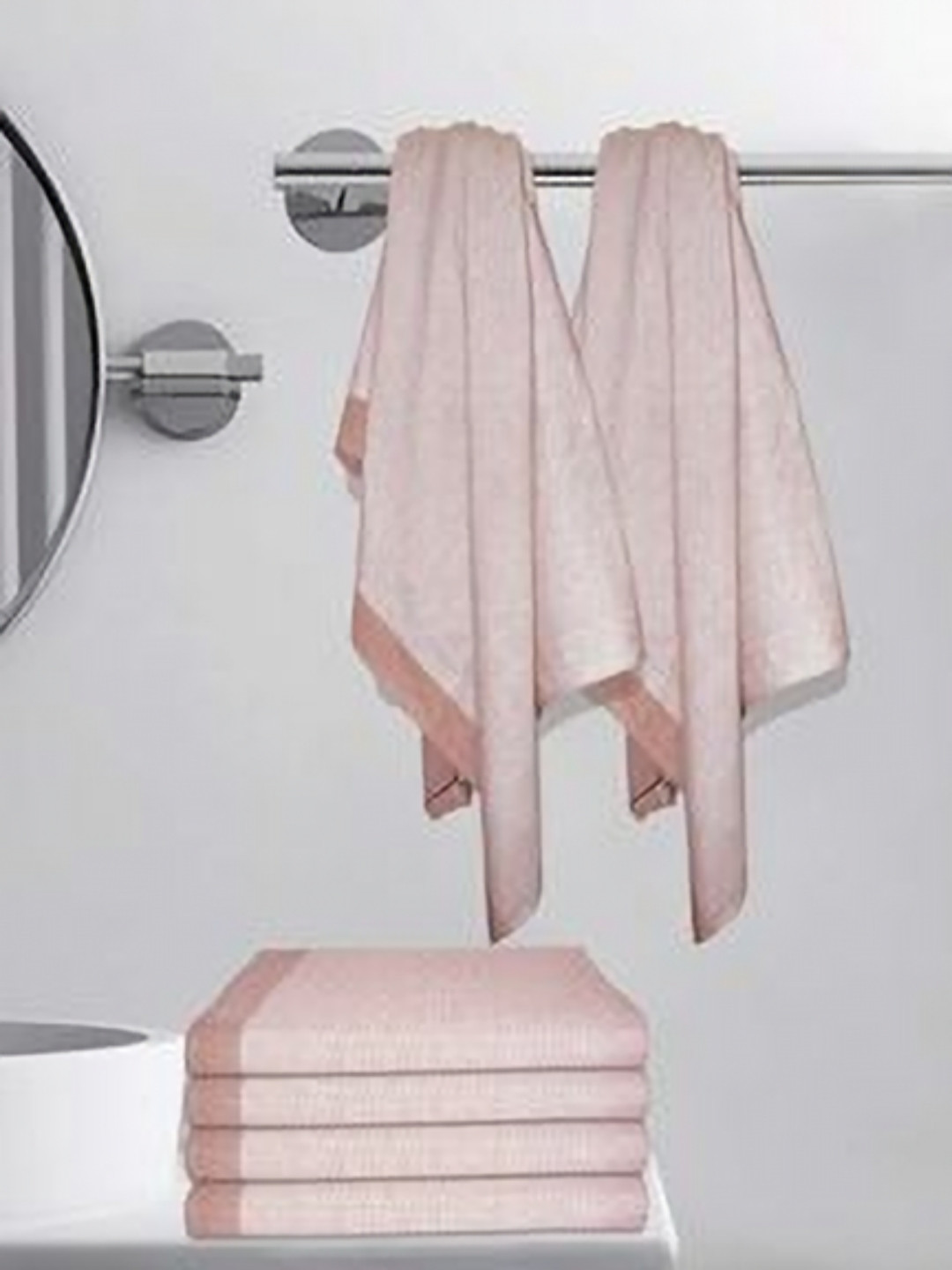 

Athom Living Astar Maroon 6 Pieces Striped Printed Cotton 210 GSM Bath Towels