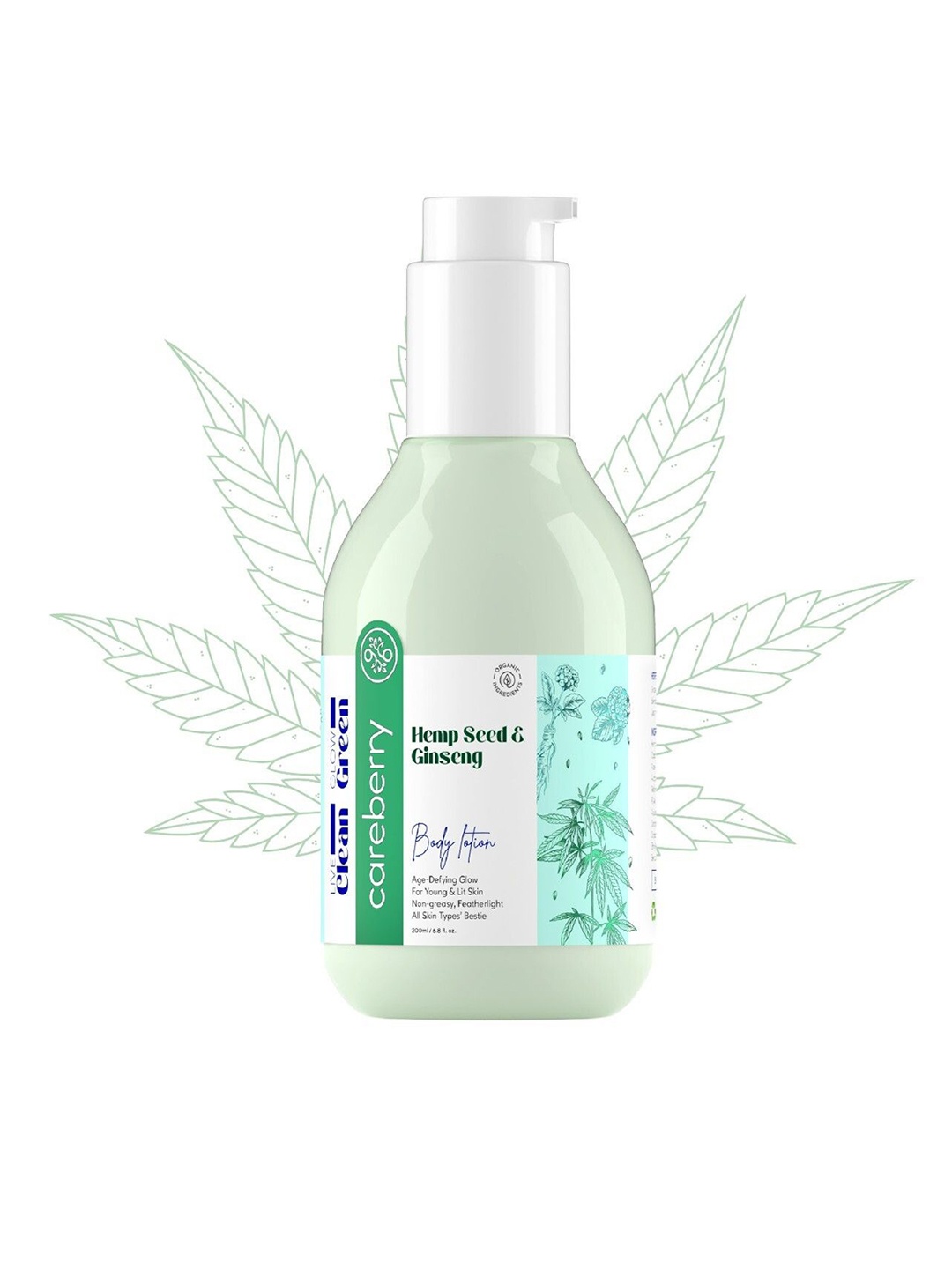 

careberry Hemp Seed & Ginseng Age-Defying Body Lotion - 200 ml, Green
