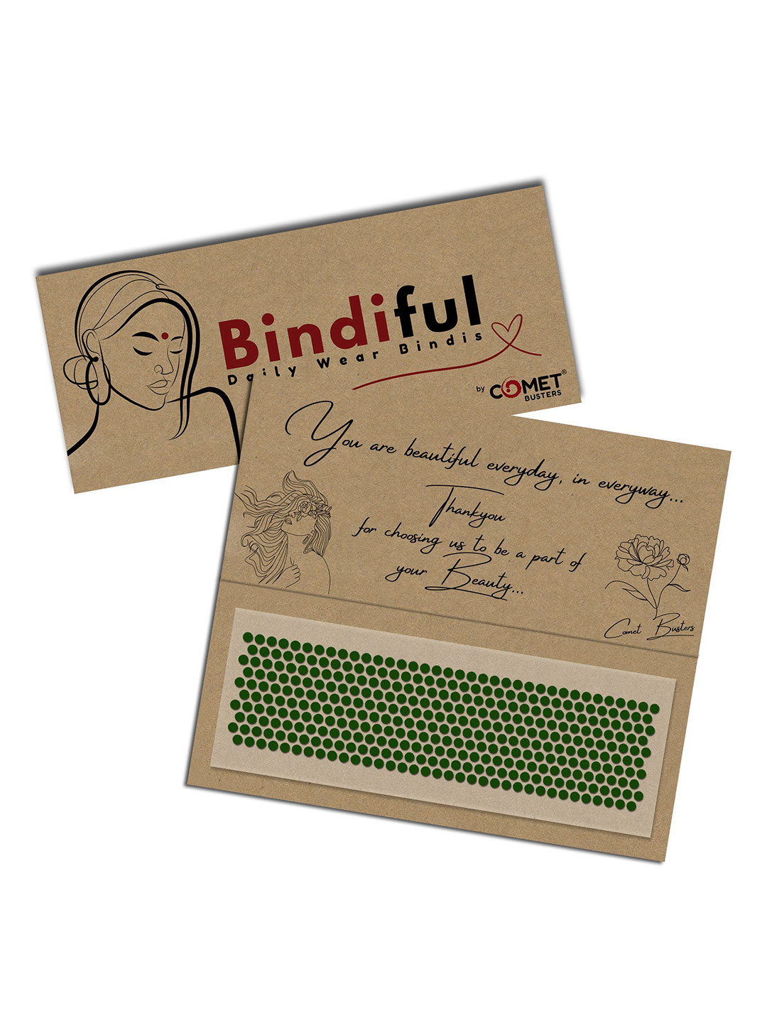 

Comet Busters Bindiful Daily Wear Traditional Bindis- Dark Green