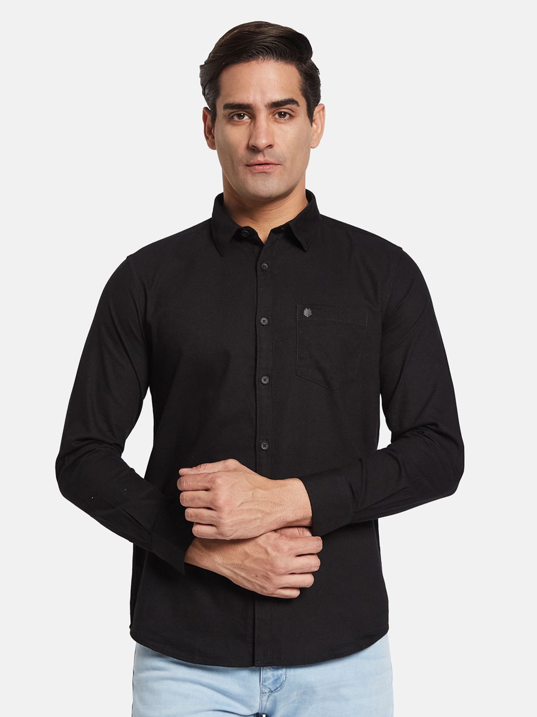 

METTLE Men Opaque Casual Shirt, Black