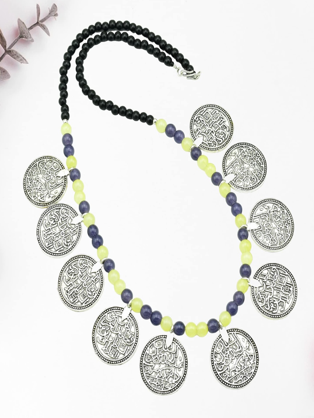 

HIGH TRENDZ Brass Handcrafted Necklace, Silver
