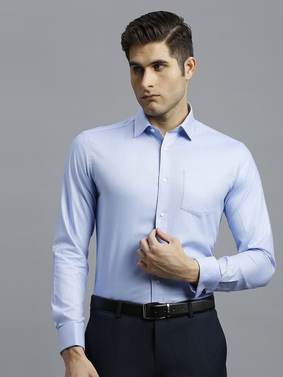

Reid & Taylor Men Opaque Formal Shirt, Blue