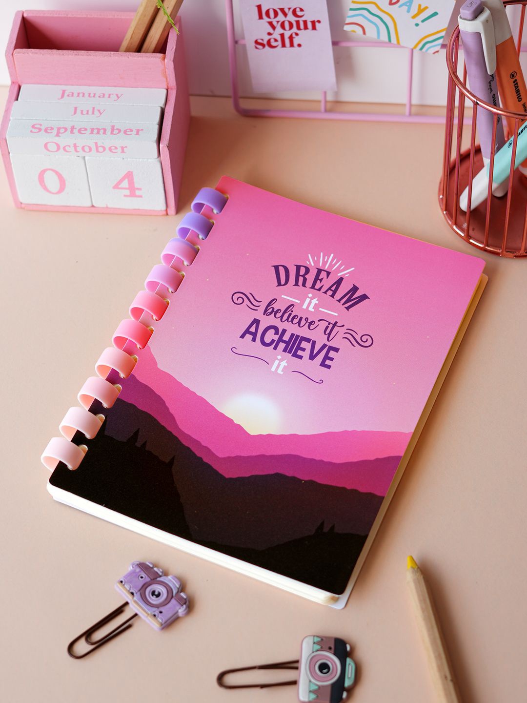 

Doodle A5 Soft Wiro Notebook - Wish & Win, Pink