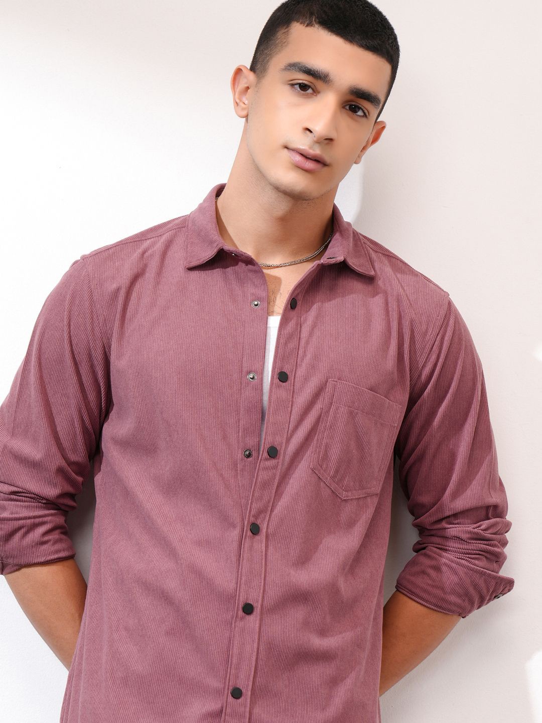 

HIGHLANDER Men Slim Fit Opaque Casual Shirt, Pink