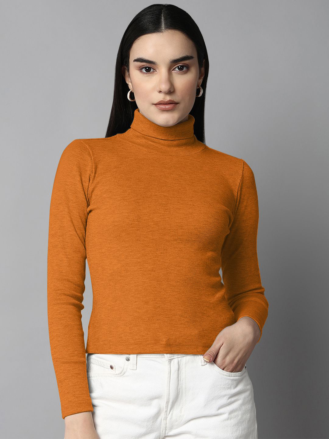 

The Roadster Lifestyle Co High Neck Long Sleeves Top, Mustard