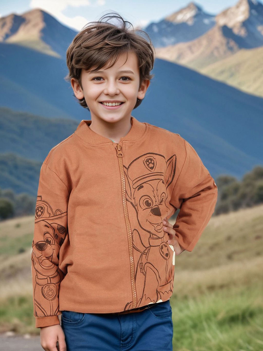 

INCLUD Boys Printed Sweatshirt, Brown