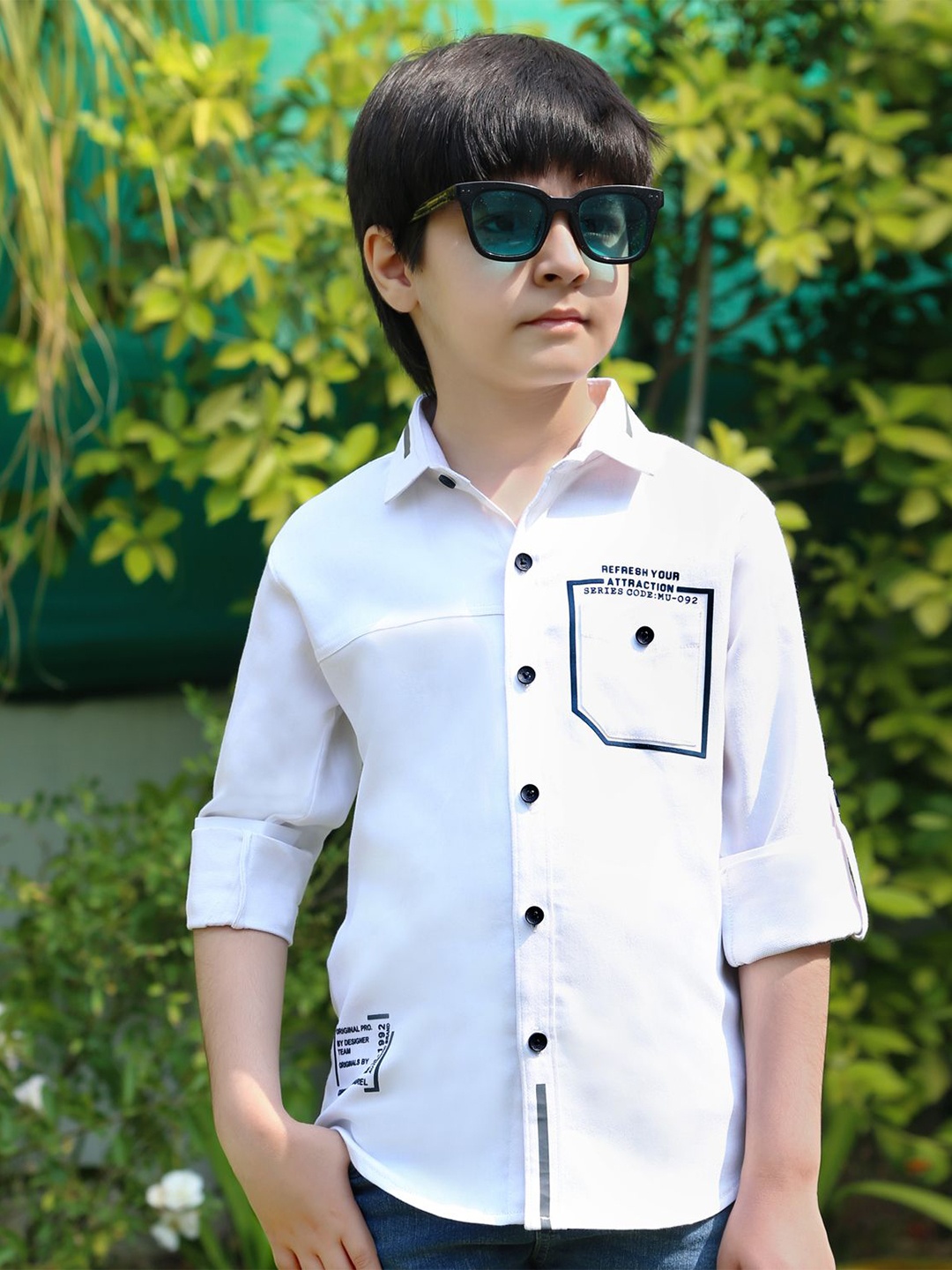 

MashUp Boys Classic Opaque Casual Shirt, White