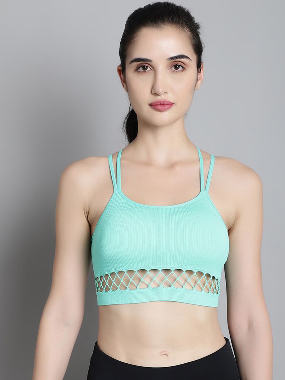 

MAKCLAN Geometric Bra Full Coverage, Sea green