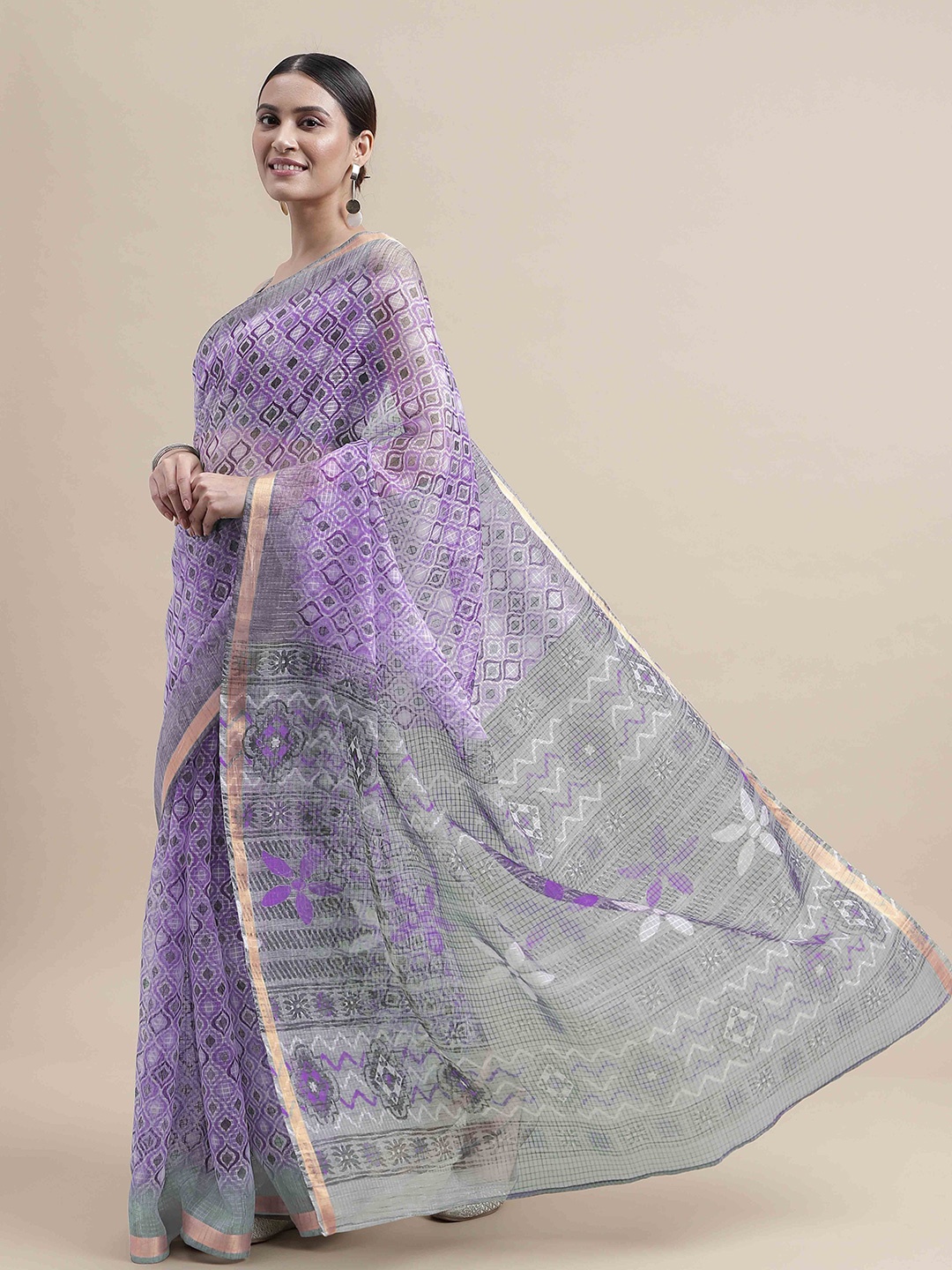 

KALINI Ethnic Motifs Saree, Purple