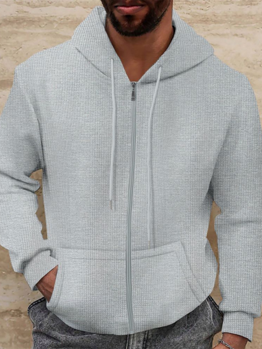 

StyleCast x Revolte Men Hooded Sweatshirt, Grey