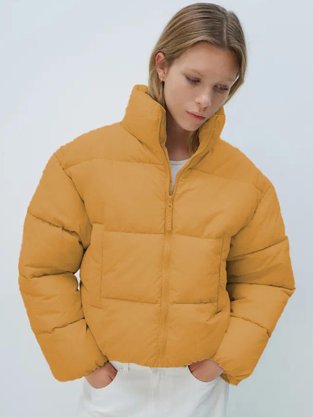 

Kotty Women Crop Puffer Jacket, Yellow