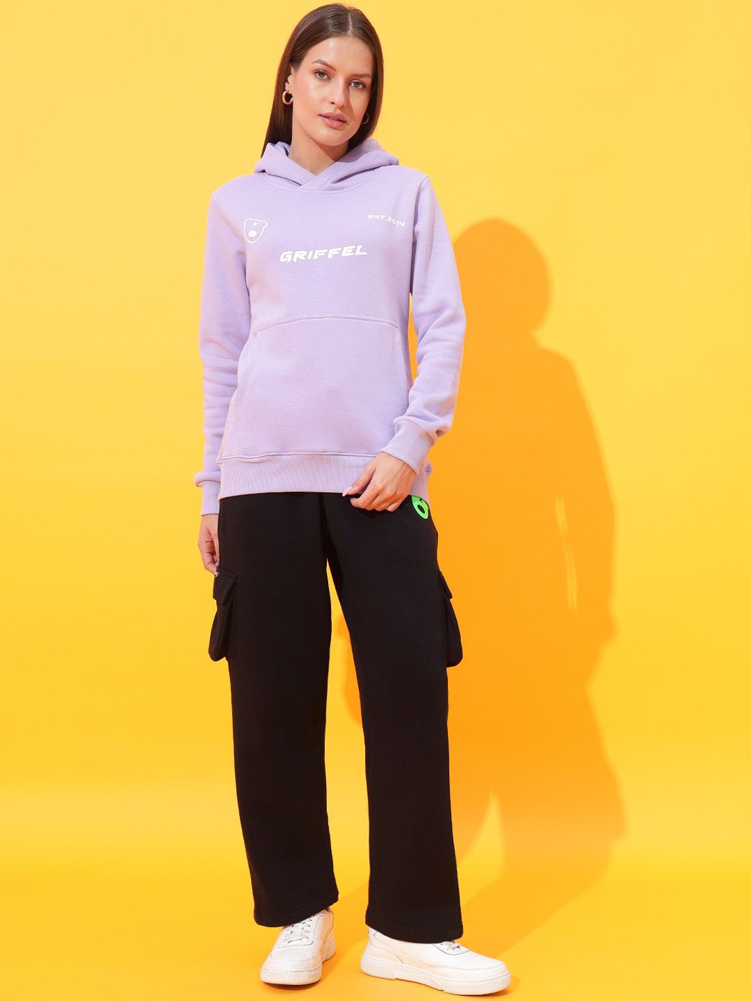 

GRIFFEL Printed Long Sleeve Hooded Sweatshirt & Track Pant Co-Ords, Mauve