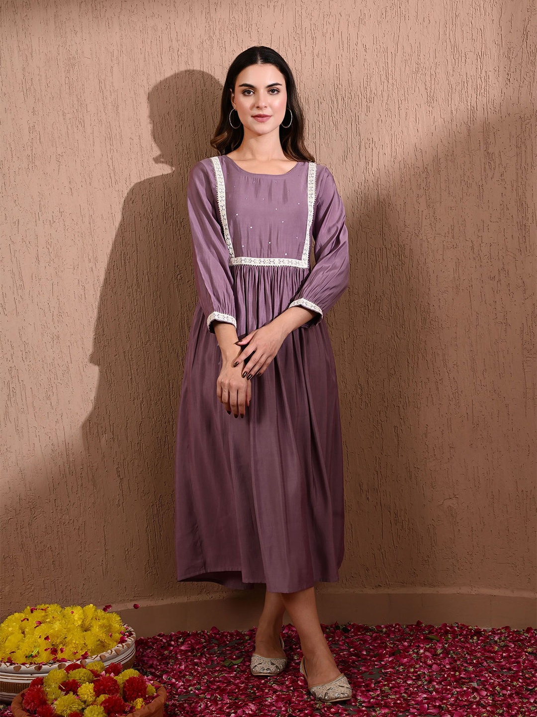 

KALINI Empire Midi Dress, Lavender