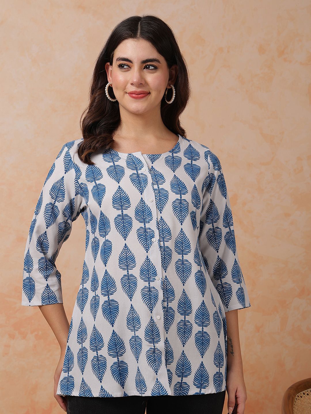 

Anouk Rustic Women Ethnic Motifs Printed Top, Blue