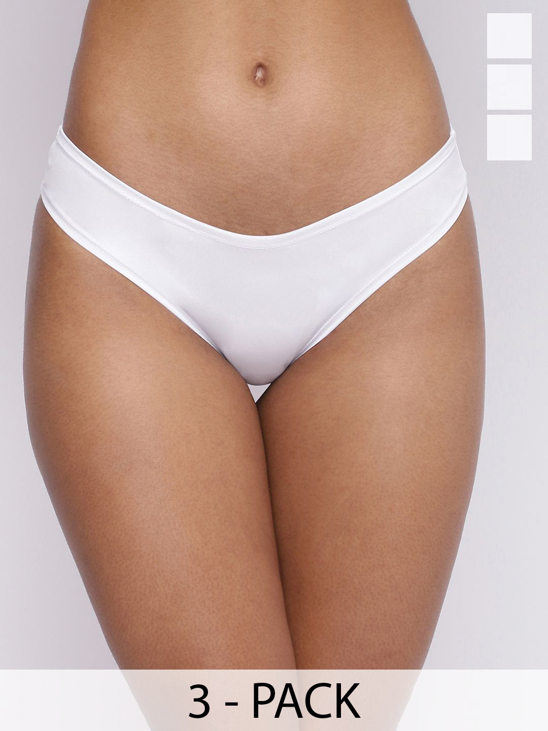 

La Intimo Women Pack Of 3 Low Rise Semi Seamless Briefs-LIPSS020C555, White