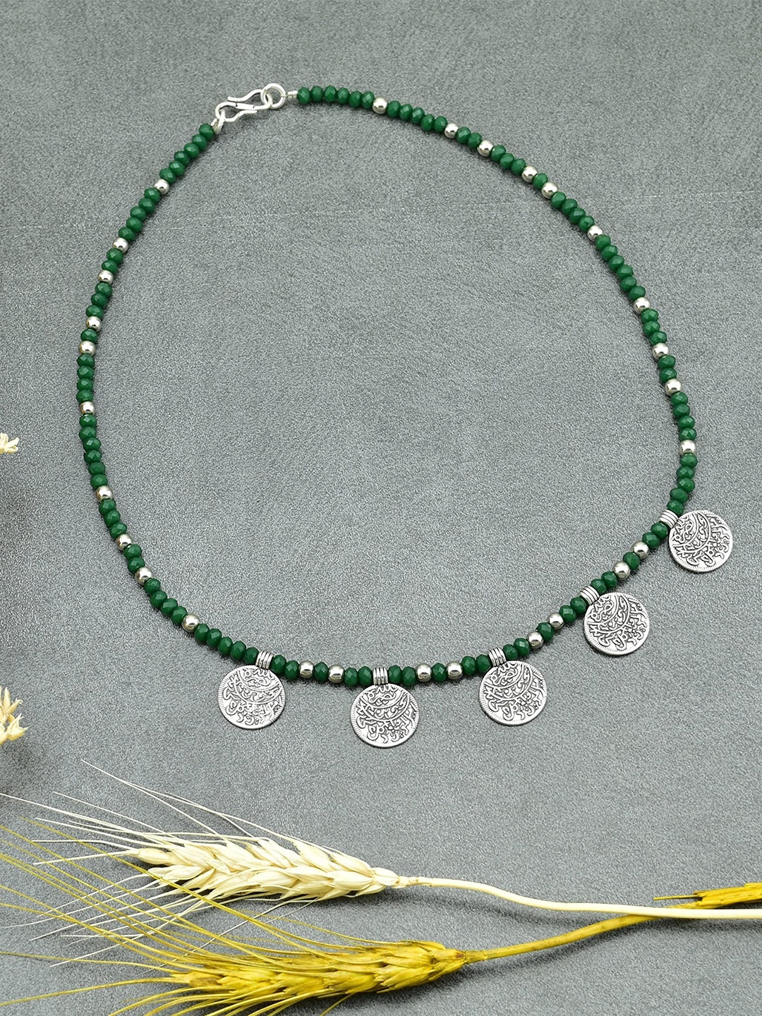 

HIGH TRENDZ Brass Handcrafted Necklace, Silver