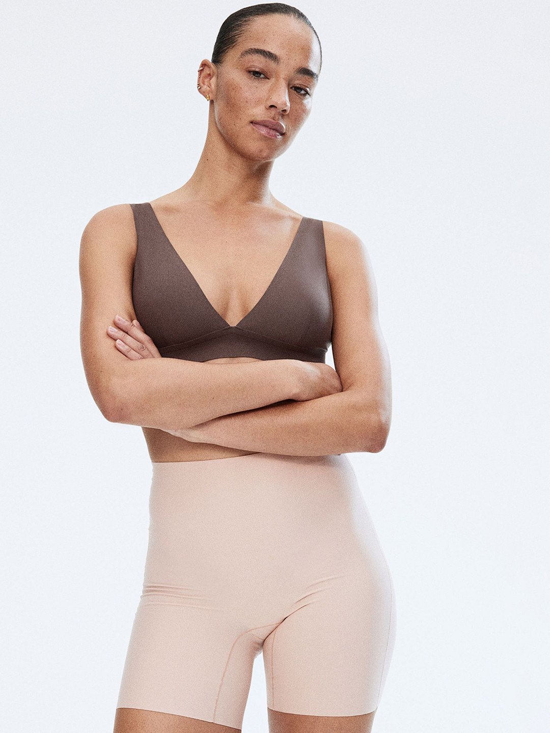 

H&M Women Medium Shape Push-Up Bikers - 1260469001, Beige