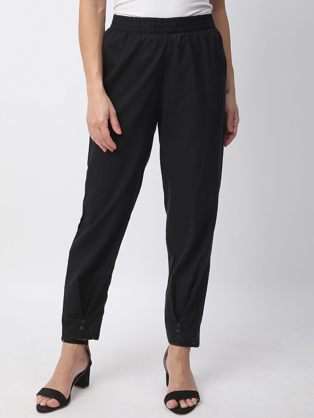 

R&B Women High-Rise Trousers, Black