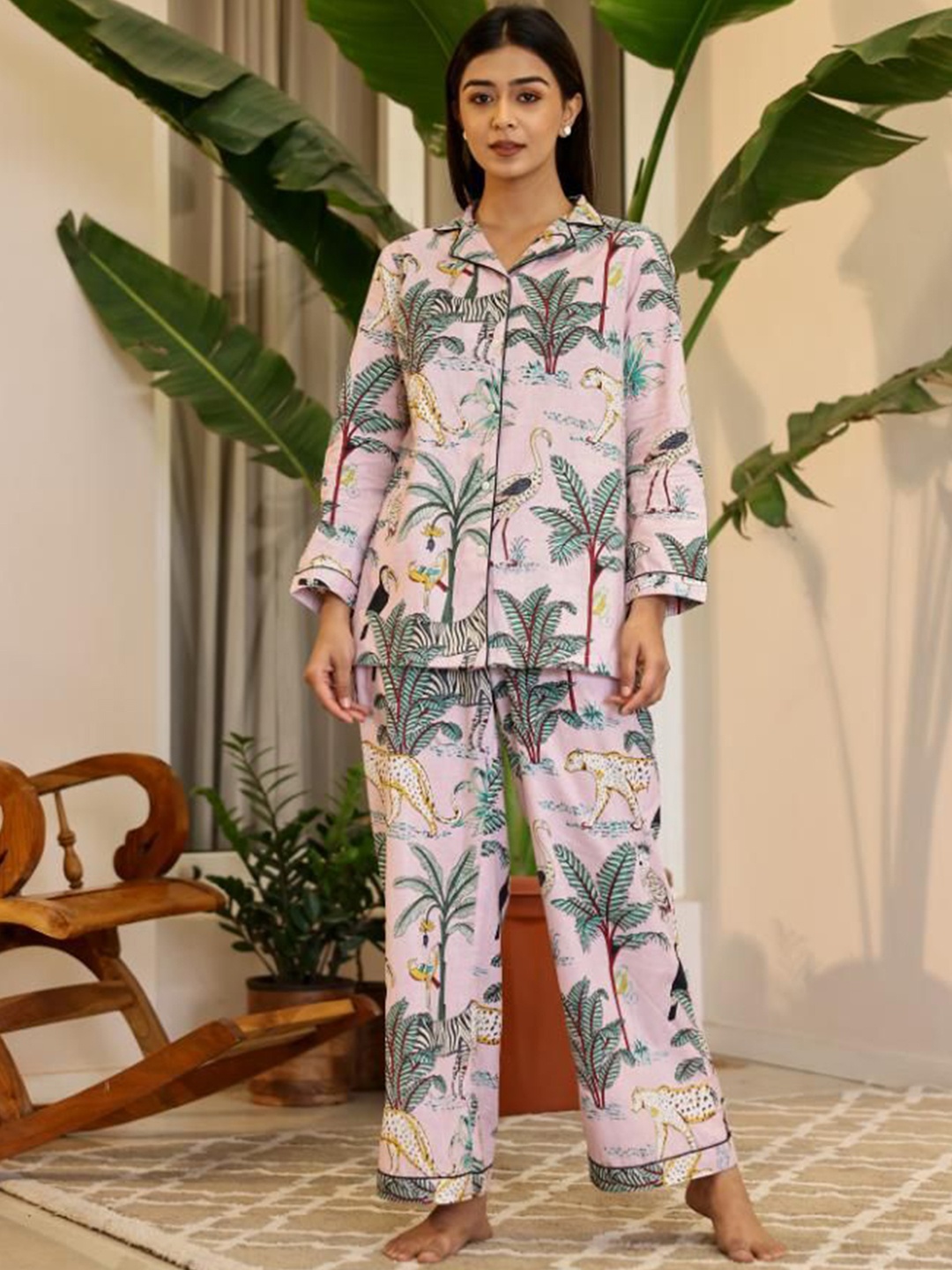 

FLAVIA CREATION Women Printed Co-ord Set, Pink