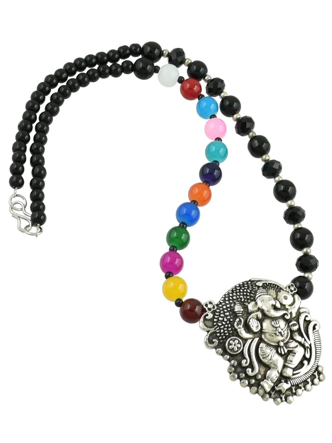 

HIGH TRENDZ Silver-Plated Oxidised Necklace