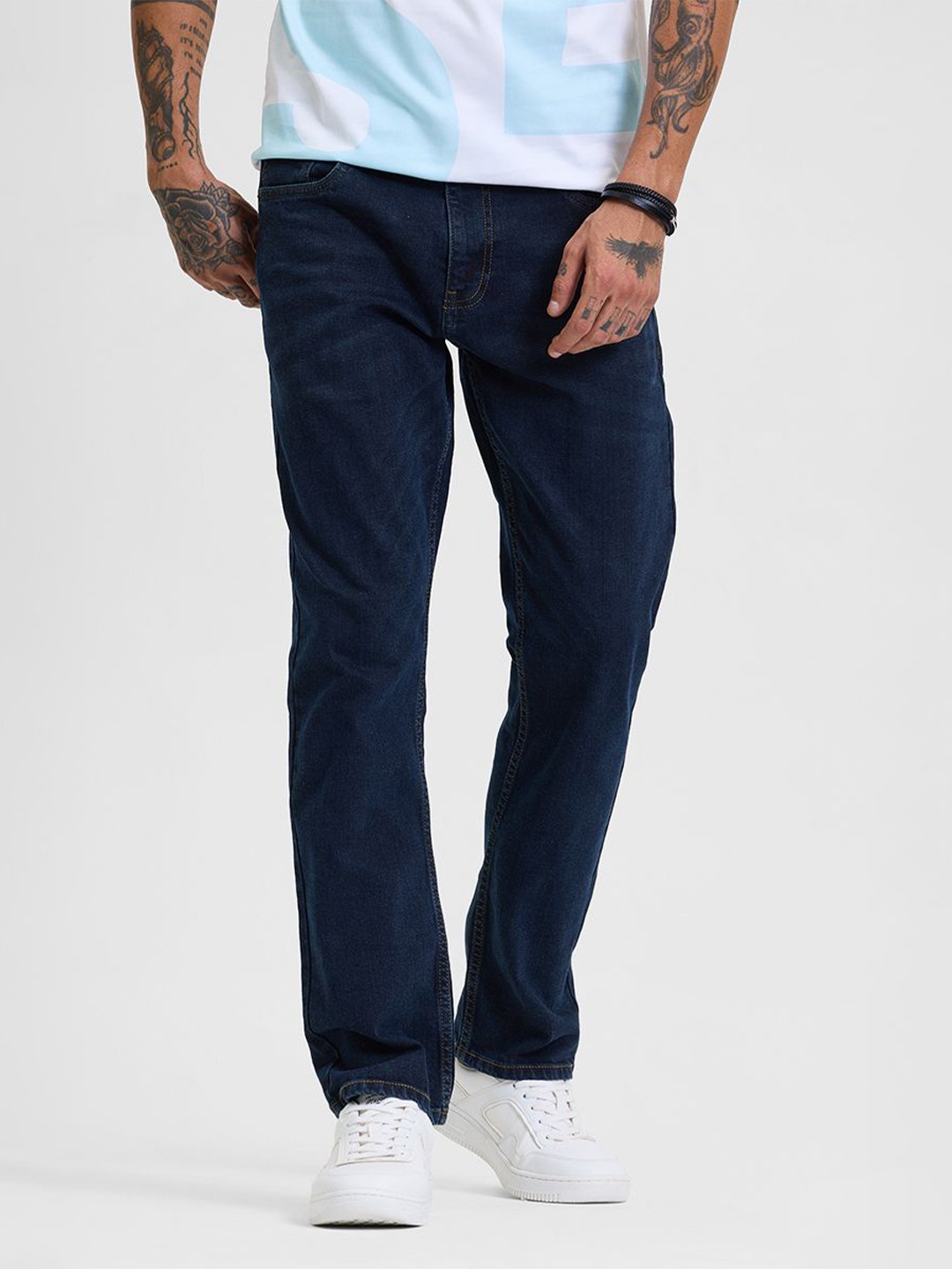 

Snitch Men Comfort Mid-Rise Stretchable Jeans, Navy blue