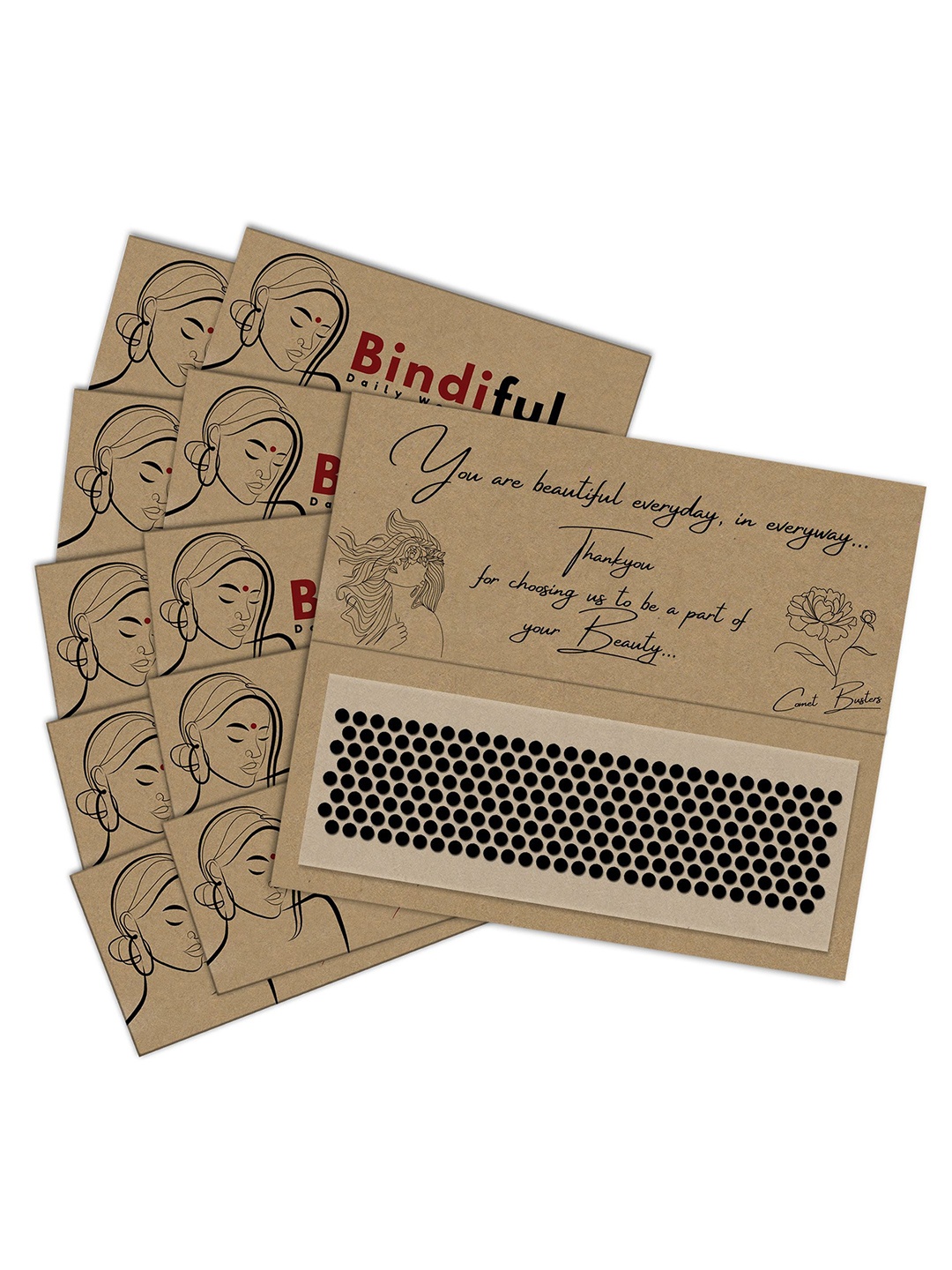 

Comet Busters Bindiful Set Of 10 Traditional Bindis - Black