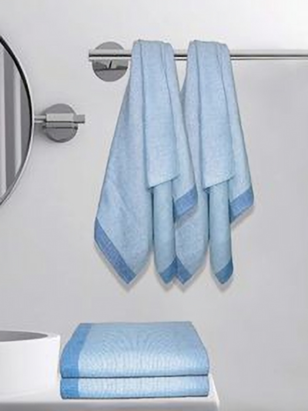 

Athom Living Blue 4 Cotton 210 GSM Bath Towel