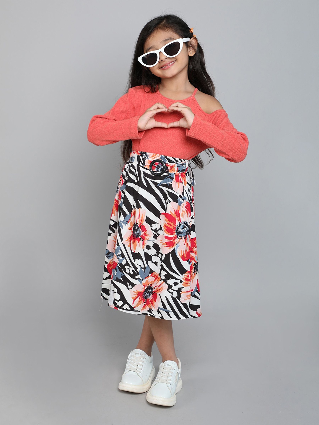 

taffykids Girls Top with Skirt, Orange