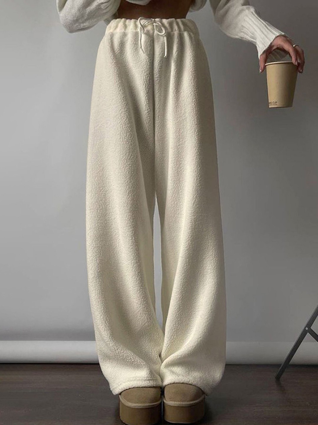 

LULU & SKY Women Straight Fit High-Rise Trouser, Off white