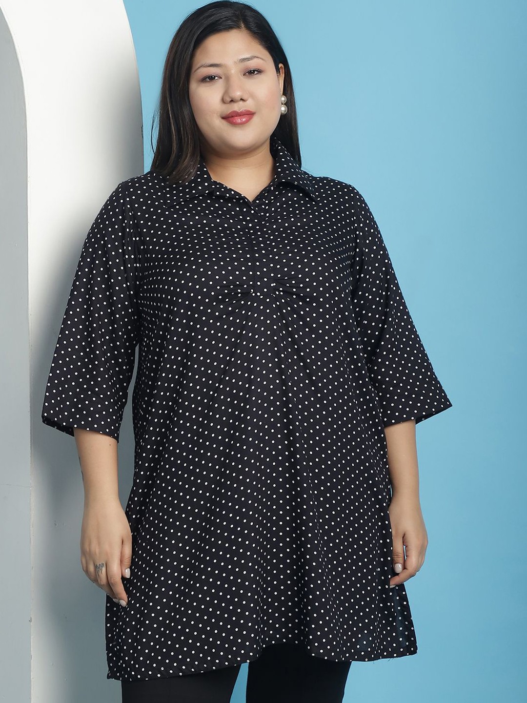 

theRebelinme Floral Print Shirt Style Longline Top, Black