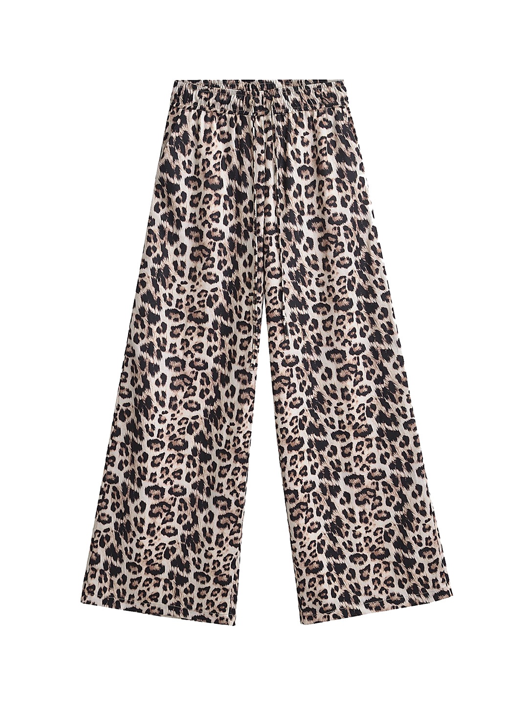 

LULU & SKY Women Animal Printed Loose Fit High-Rise Trousers, Brown