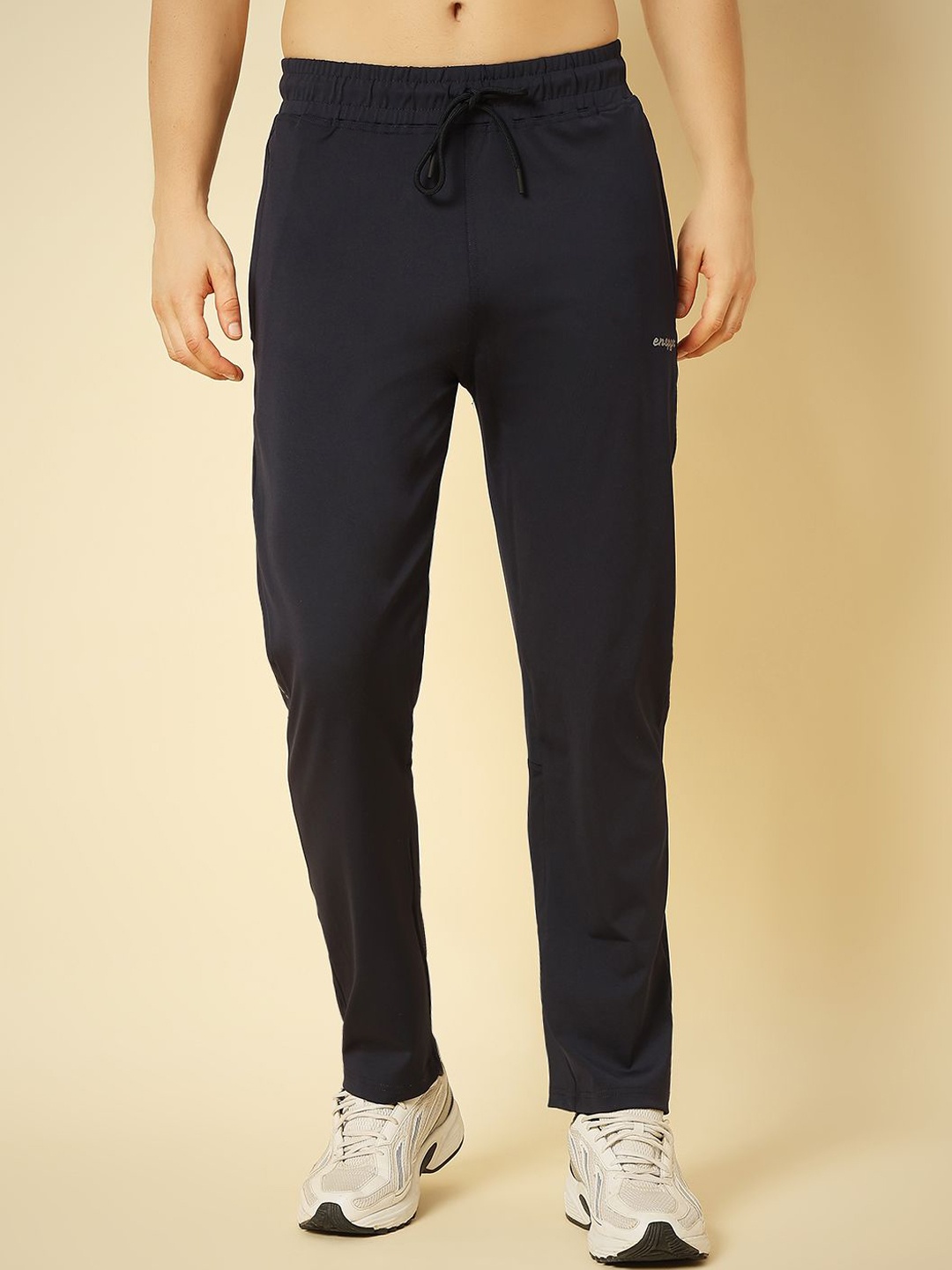 

ENSPYR Men Mid Rise Regular Fit Cotton Track Pants, Navy blue