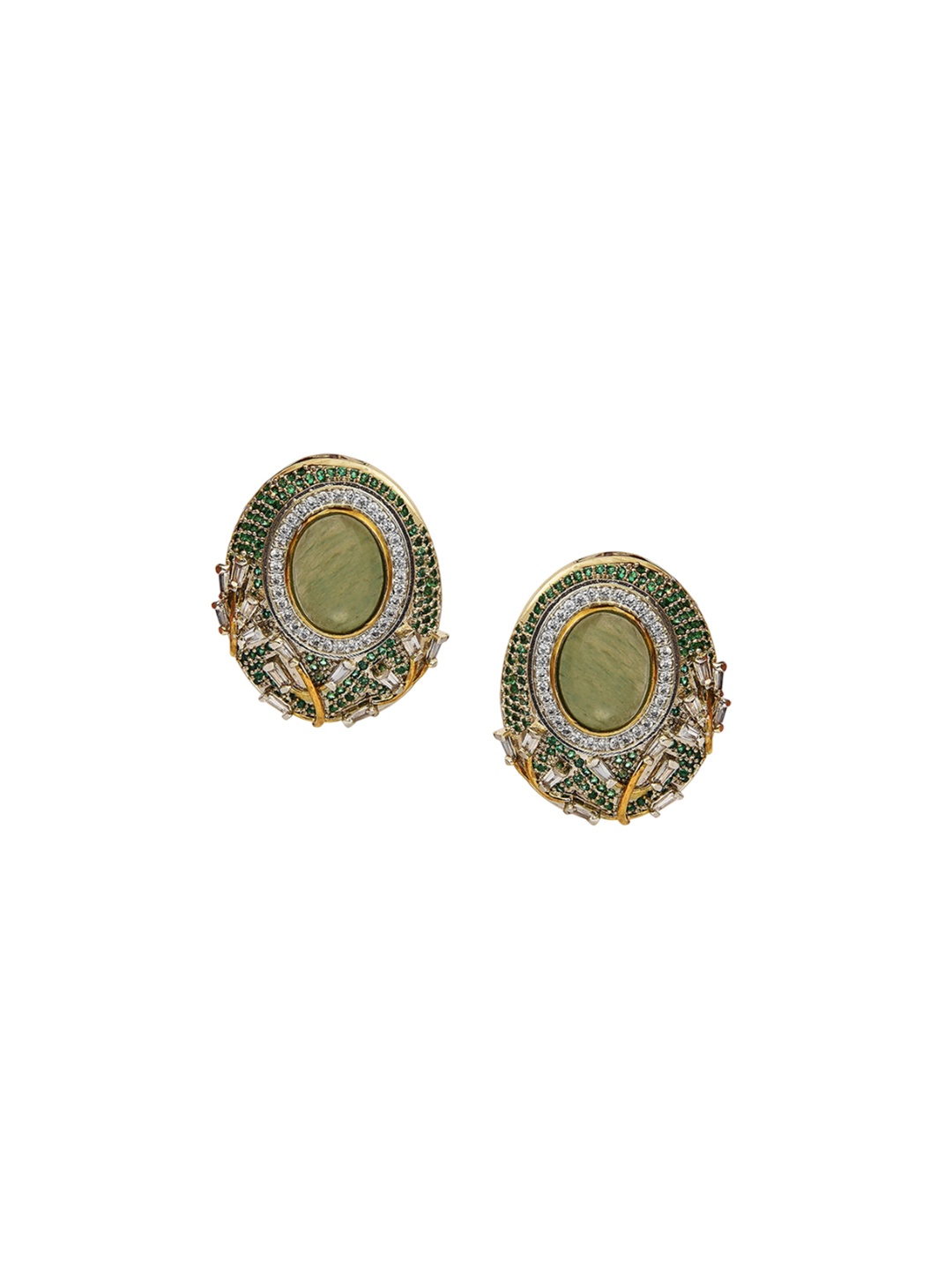 

Advitya by Shreya Contemporary Studs Earrings, Lime green