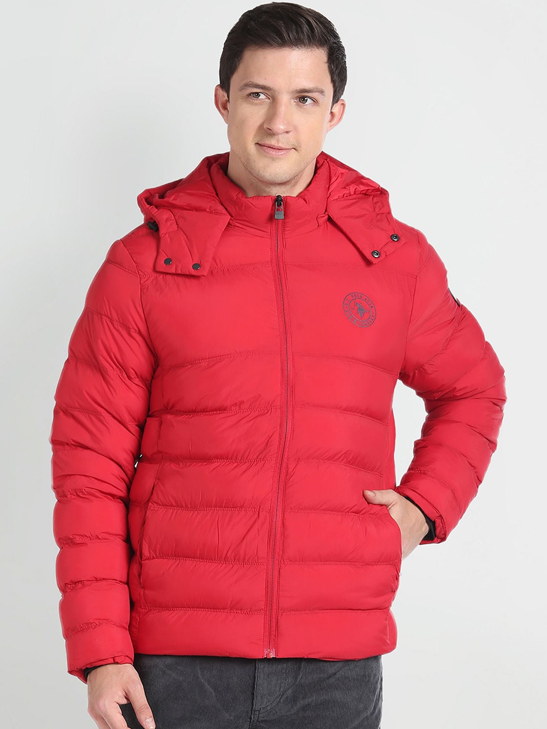 

U.S. Polo Assn. Denim Co. Hooded Quilted Jacket With Zip Detail, Red