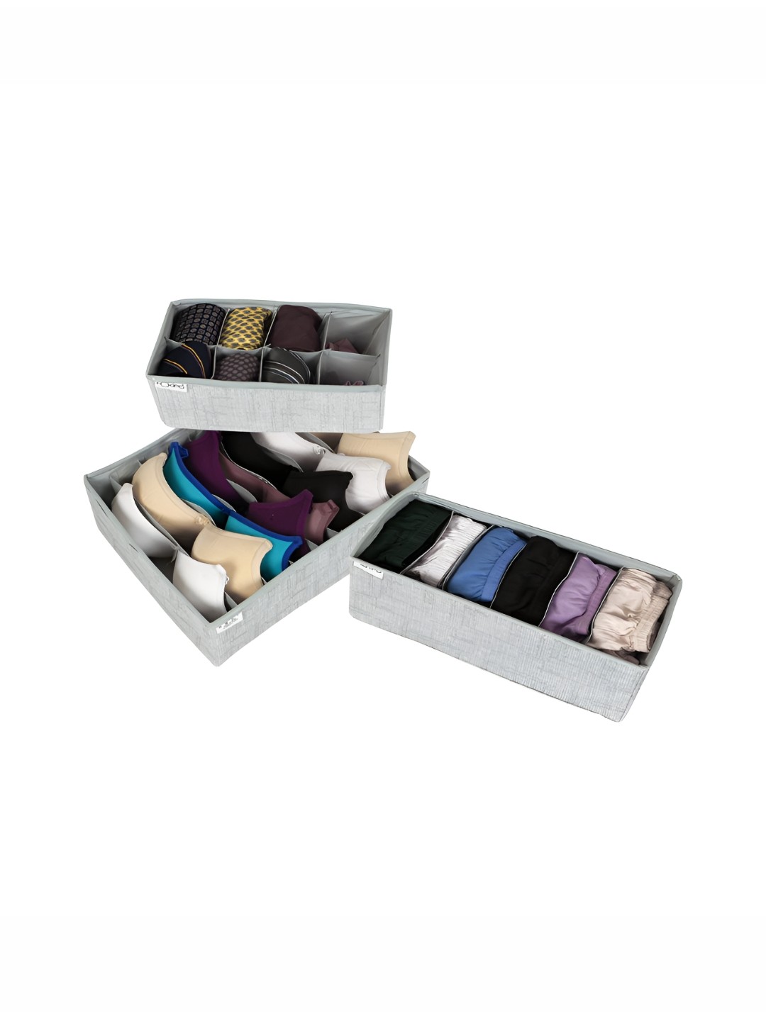 

HOKIPO Grey & White 3 Pieces Multi-Utility Organisers