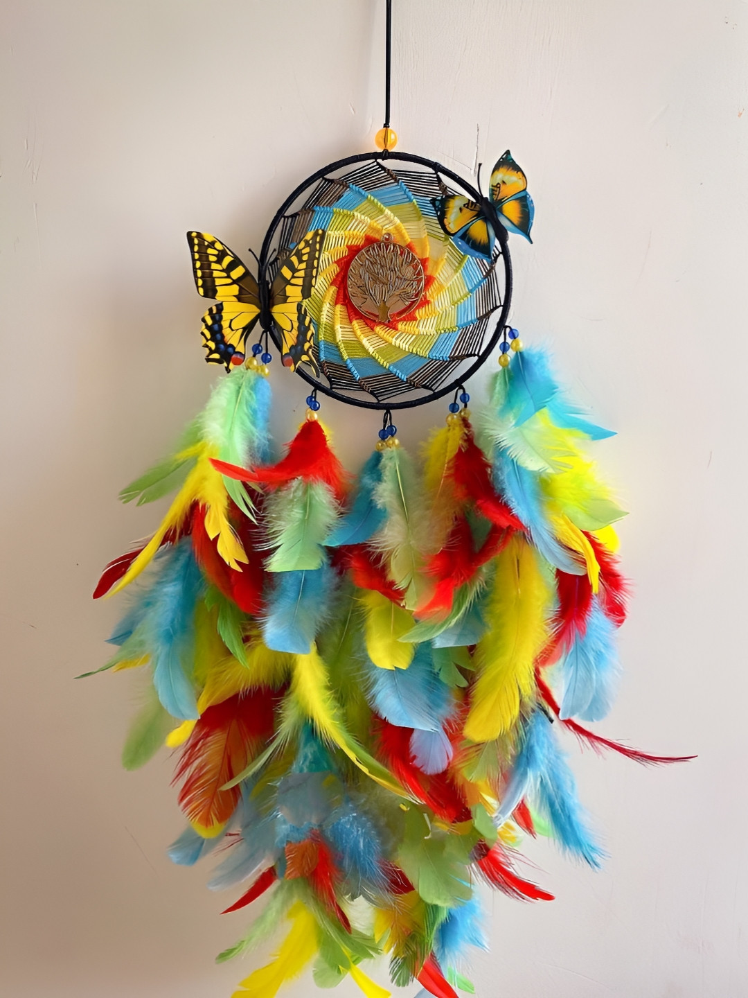 

UVID ART AND CRAFT SUPPLIES Hanging Dream Catcher with Butterfly Detail, Multi