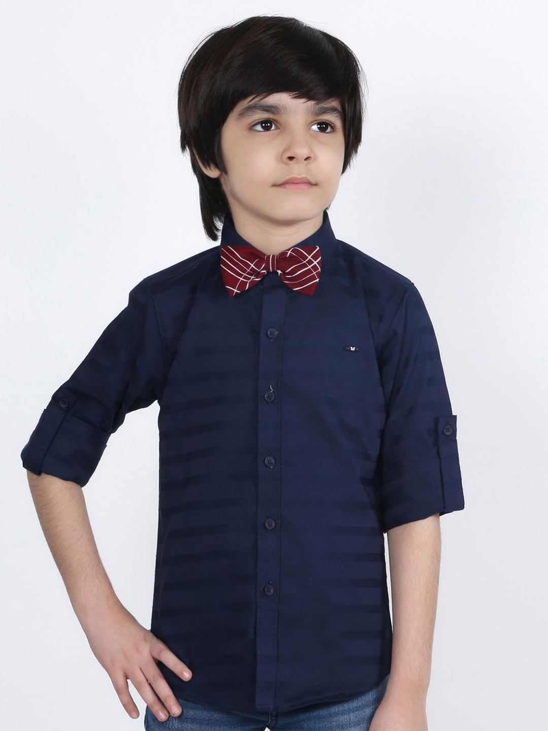 

MashUp Boys Classic Opaque Casual Shirt, Navy blue