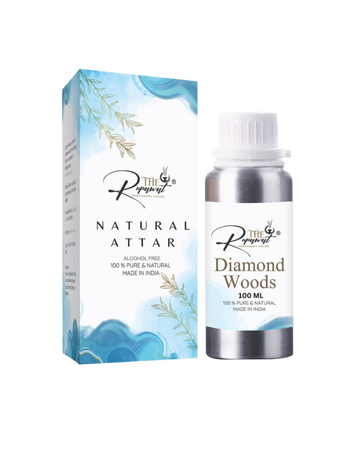 

THE RUPAWAT Perfumery House Diamond Woods 100% Pure & Natural Alcohol Free Attar - 100 ml, Transparent