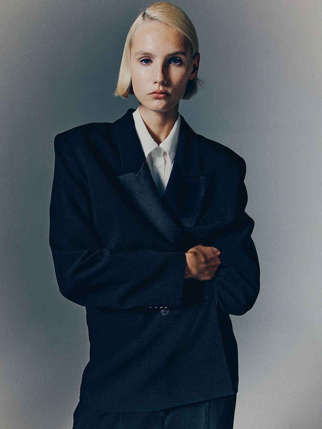 

H&M Oversized Tuxedo Blazer, Black