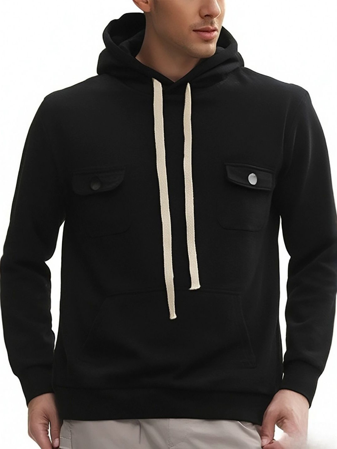 

StyleCast x Revolte Men Hooded Sweatshirt, Black