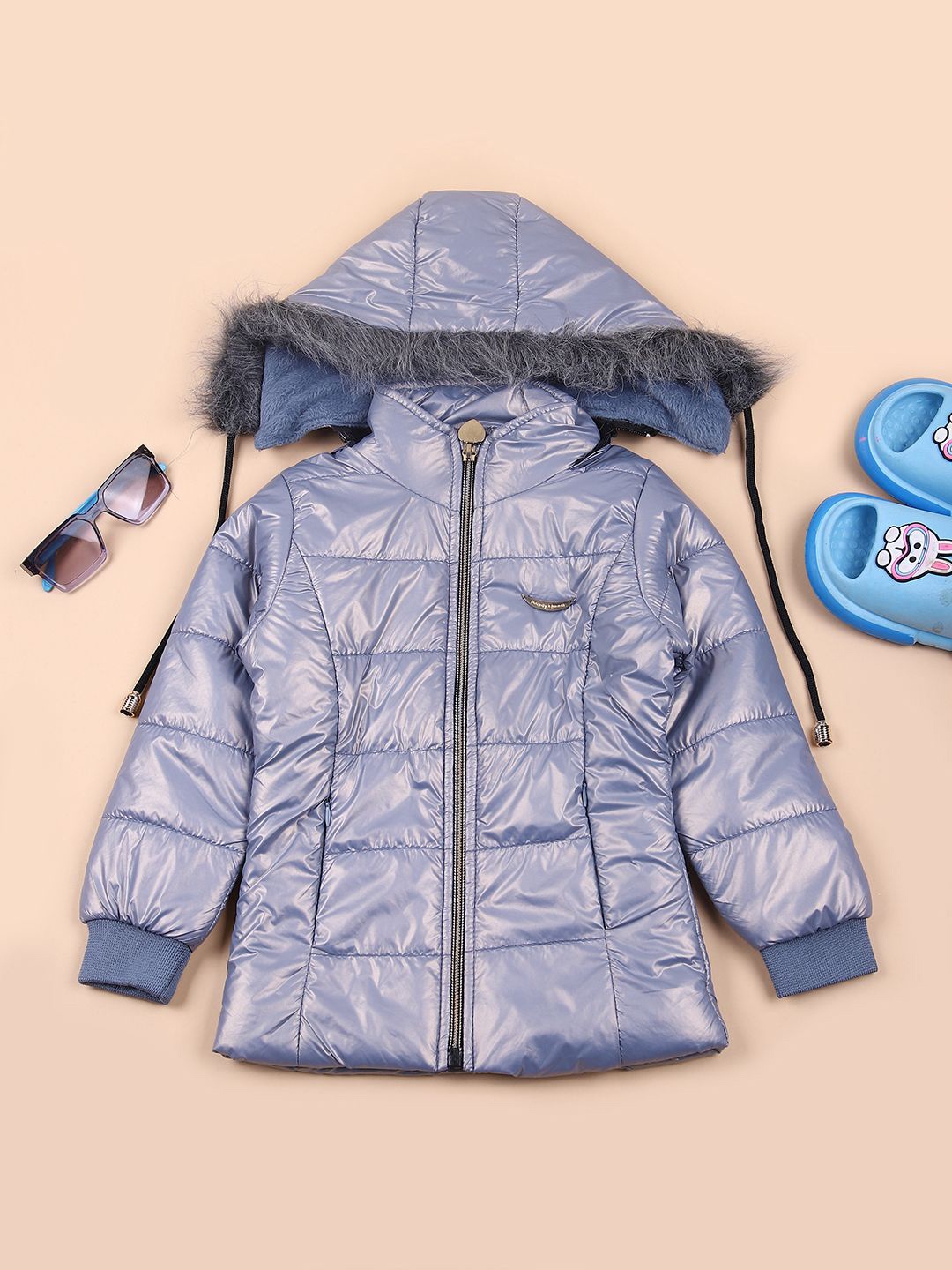 

V-Mart Girls Quilted Jacket, Blue