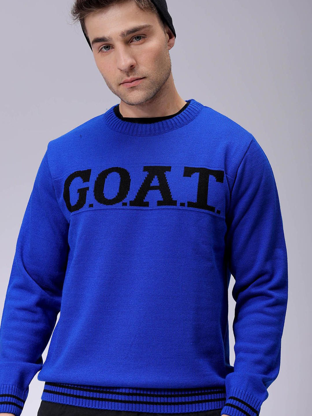 

The Indian Garage Co Men Typography Printed Pullover, Blue